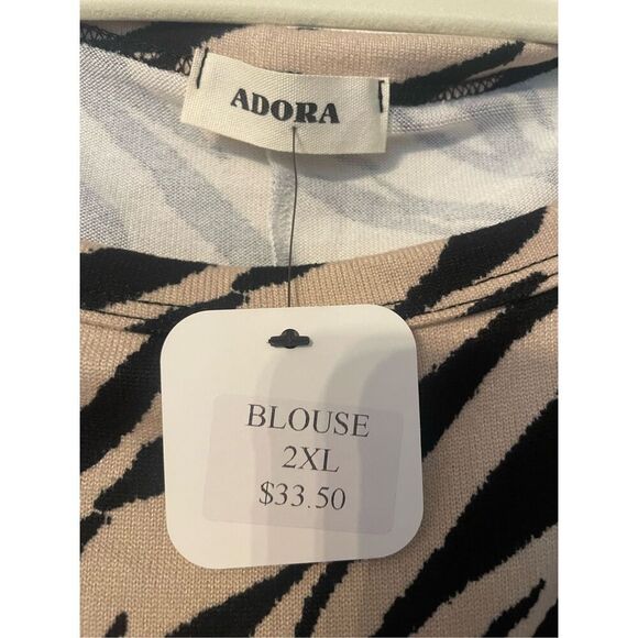 Adora ZEBRA PRINT BOAT NECK TOP - Picture 4 of 5